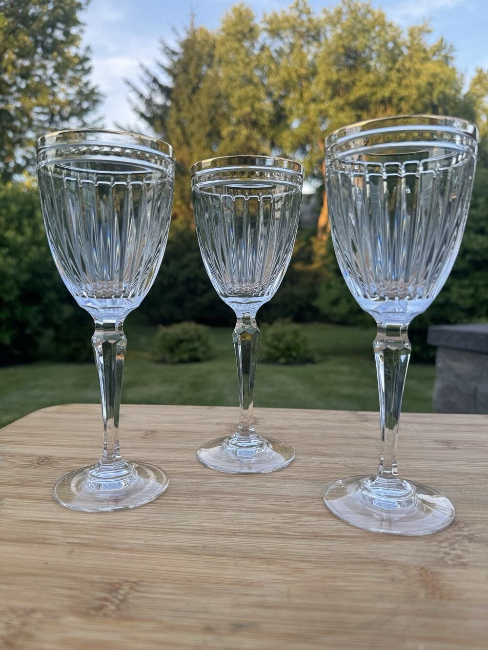 Waterford Marquis Hanover Gold Wine Glass or Goblet 7~5/8" Tall 6 Oz~set Of 3